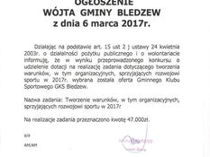Ilustracja do artykułu: Ogłoszenie o wyniku konkursu- tworzenie warunków sprzyjających rozwojowi sportu w 2017r.