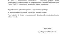 Ilustracja do artykułu: Komunikat Wójta Gminy Bledzew