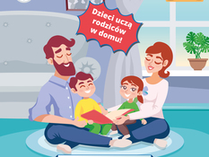 Ilustracja do artykułu: Dzieci uczą rodziców w domu.