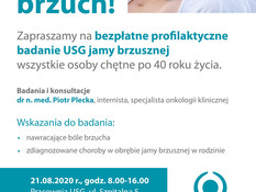 Ilustracja do artykułu: Zbadaj swój brzuch! Bezpłatne profilaktyczne badanie USG jamy brzusznej 