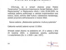 Ilustracja do artykułu: Ogłoszenie Wójta Gminy Bledzew z dnia 26.08.2020 r. o przyznanej dotacji