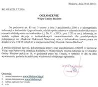 Ilustracja do artykułu: Ogłoszenie Wójta Gminy Bledzew o wydanej decyzji środowiskowej