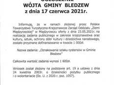 Ilustracja do artykułu: Ogłoszenie Wójta Gminy Bledzew z dnia 17.06.2021 r. Wybór oferty – dofinansowanie realizacji zadania publicznego
