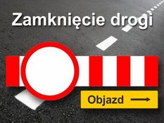 Ilustracja do artykułu: Zamknięcie ul. Szkolnej w Bledzewie w dniu 23 sierpnia 2021 r. 