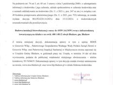 Ilustracja do artykułu: Ogłoszenie Wójta Gminy Bledzew znak  RG.OŚ.6220.14.2021 r. z dnia 15.12.2021 r. o wydaniu decyzji o środowiskowych uwarunkowaniach, znak:  RG.OŚ.6220.14.2021 z dnia 15.12.2021 r. dla przedsięwzięcia: Budowa instalacji fotowoltaicznej o mocy do 4MW (4x1MW)