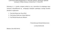 Ilustracja do artykułu: Informacja o pierwszym etapie postępowania na stanowisko opiekuna dziecięcego/opiekunki dziecięcej w Żłobku Gminnym „Wesoła Sowa” w Nowej Wsi