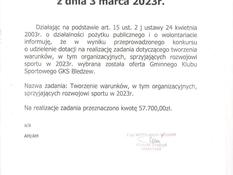 Ilustracja do artykułu: Ogłoszenie Wójta Gminy Bledzew z 03.03.2023r. o wyborze oferty